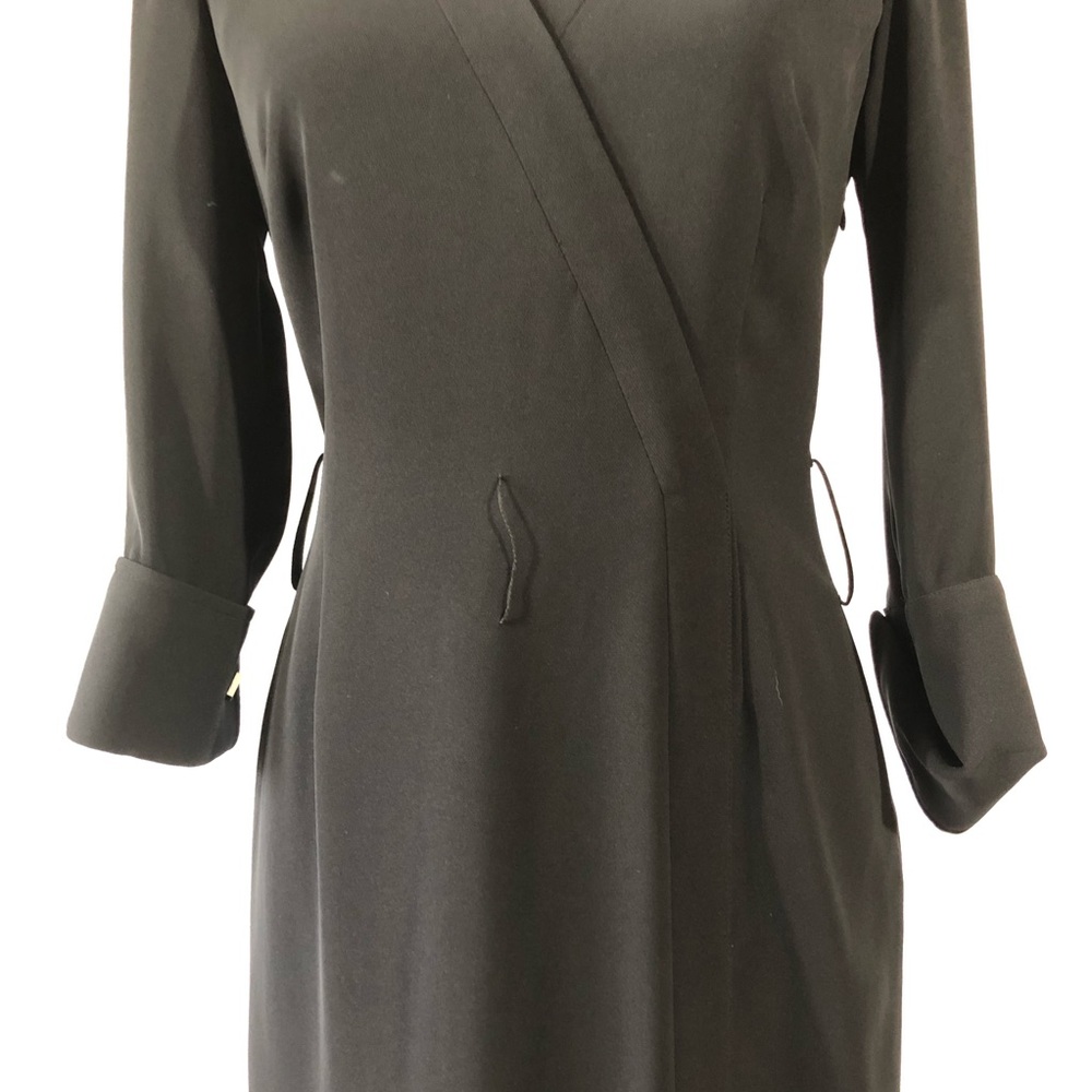 Tahari Arthur S. Levine Black Faux Wrap Dress - Picture 3 of 8